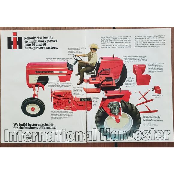 International Harvester 574 Utility Tractor Magazine Ad 1973 - Picture 1 of 3